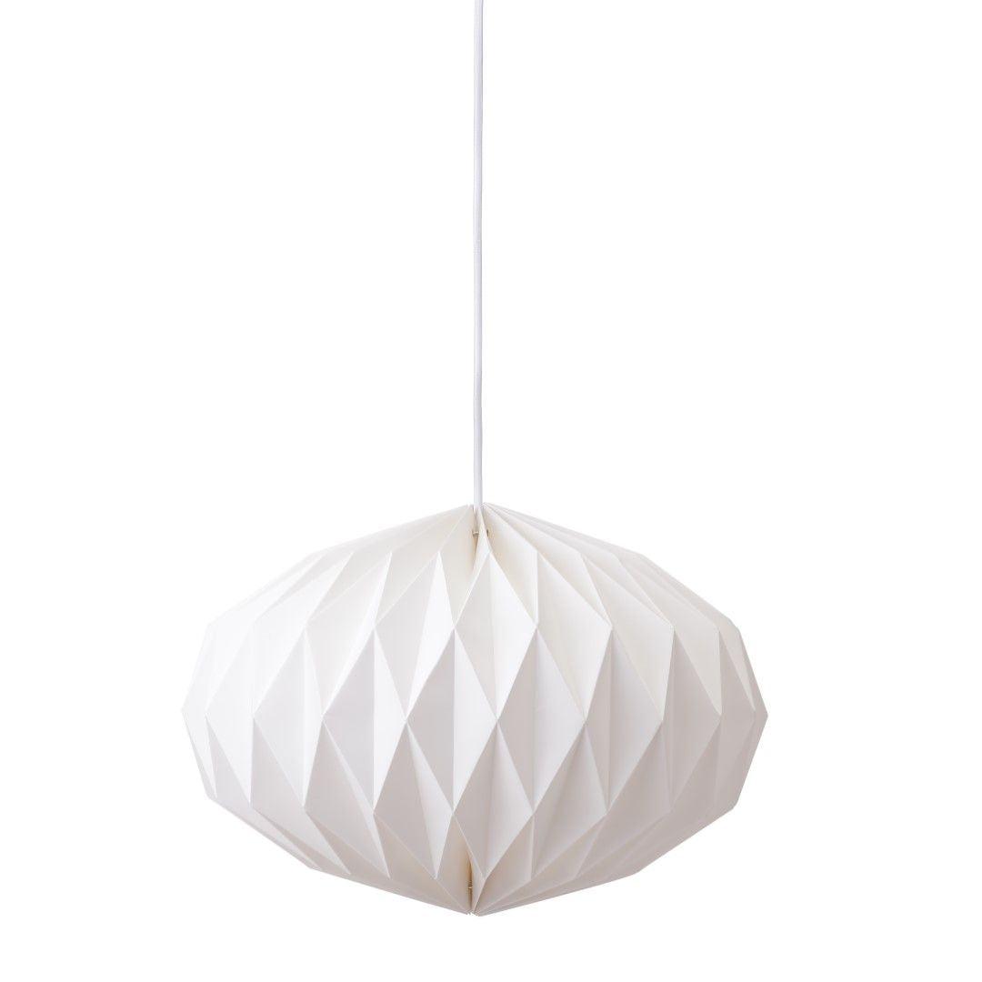 Sheetara - Stijlvolle Witte Pendel Lamp Met Plissé Acryl Kap Ø42 Cm