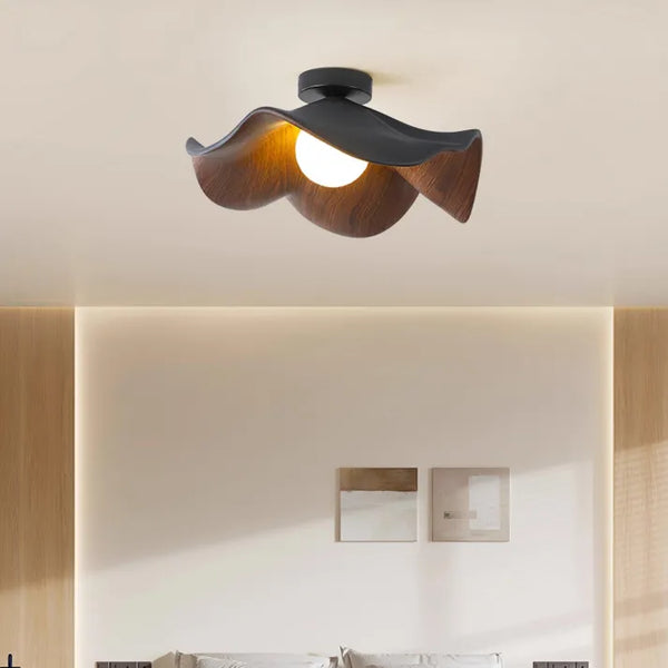 Liora – Scandinavische Houten Plafondlamp (Lotus Design Lamp)