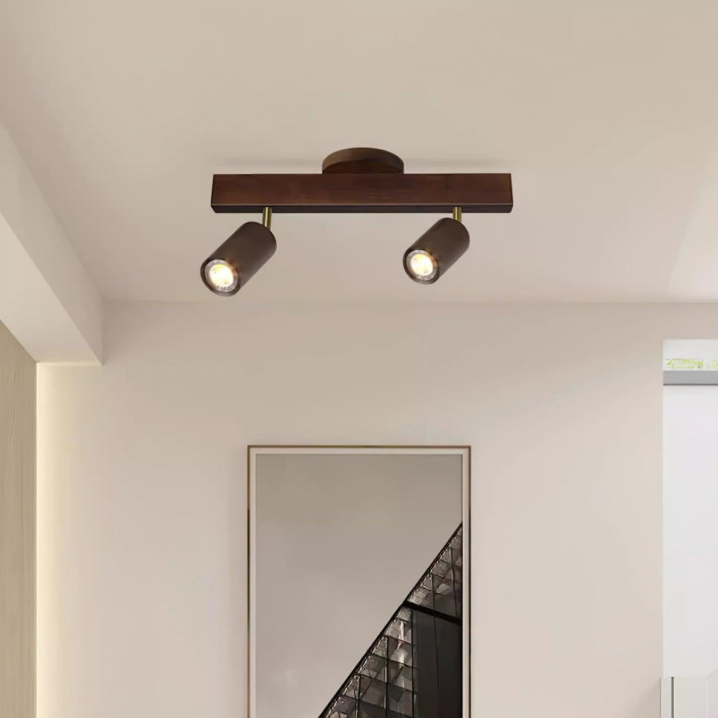 Norvia – Houten Rail Plafondlamp met Verstelbare Spots