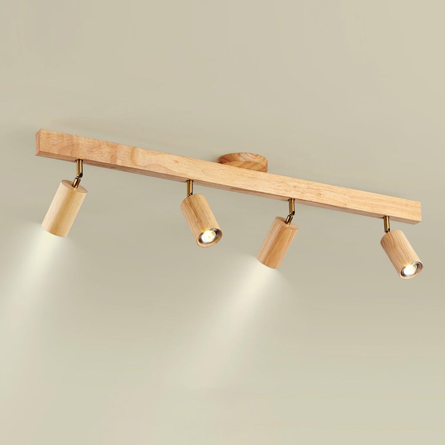 Norvia – Houten Rail Plafondlamp met Verstelbare Spots