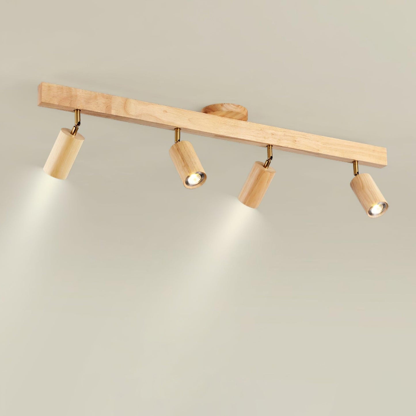 Norvia – Houten Rail Plafondlamp met Verstelbare Spots