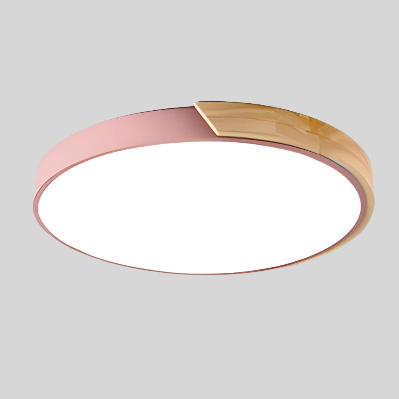 NestGLow - Moderne Scandinavische Houten Ronde Plafondlamp Voor Elegante Interieurs
