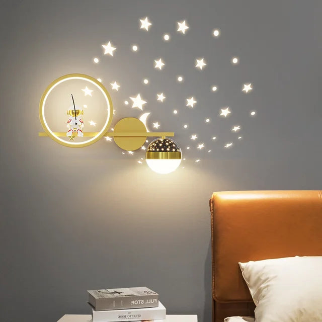 Lawnora – KinderLicht Wandlamp voor de Kinderkamer met Sterrennachtlicht