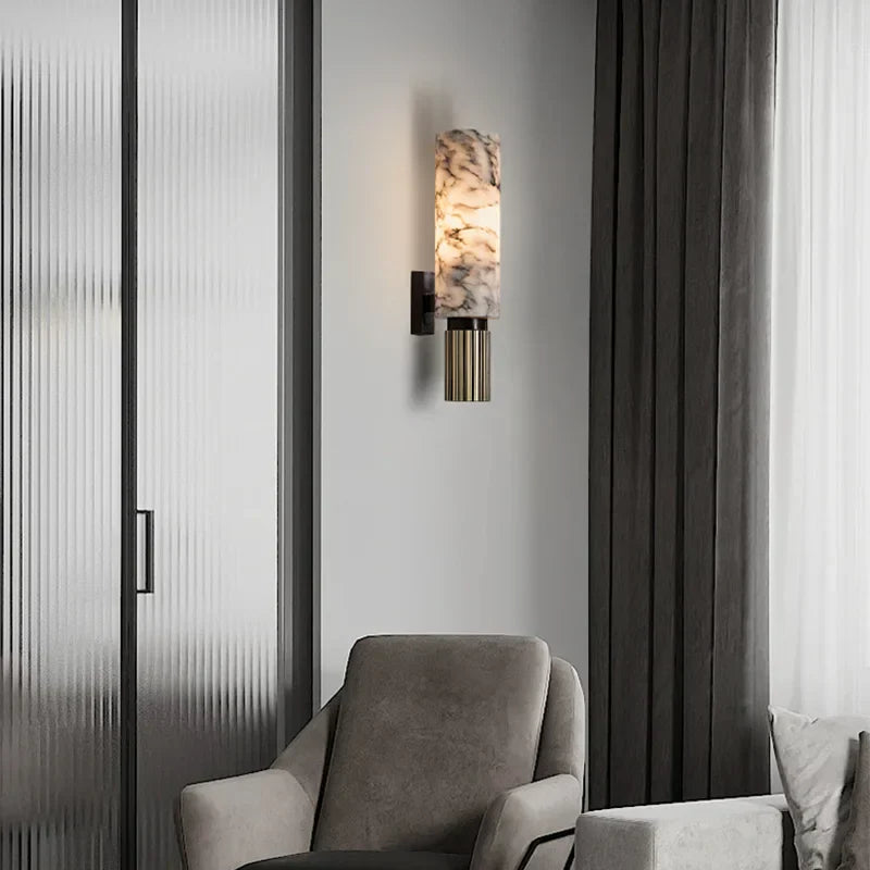 Calira – Marmeren Wandlamp (Luxe Design, E14 LED Compatibel)