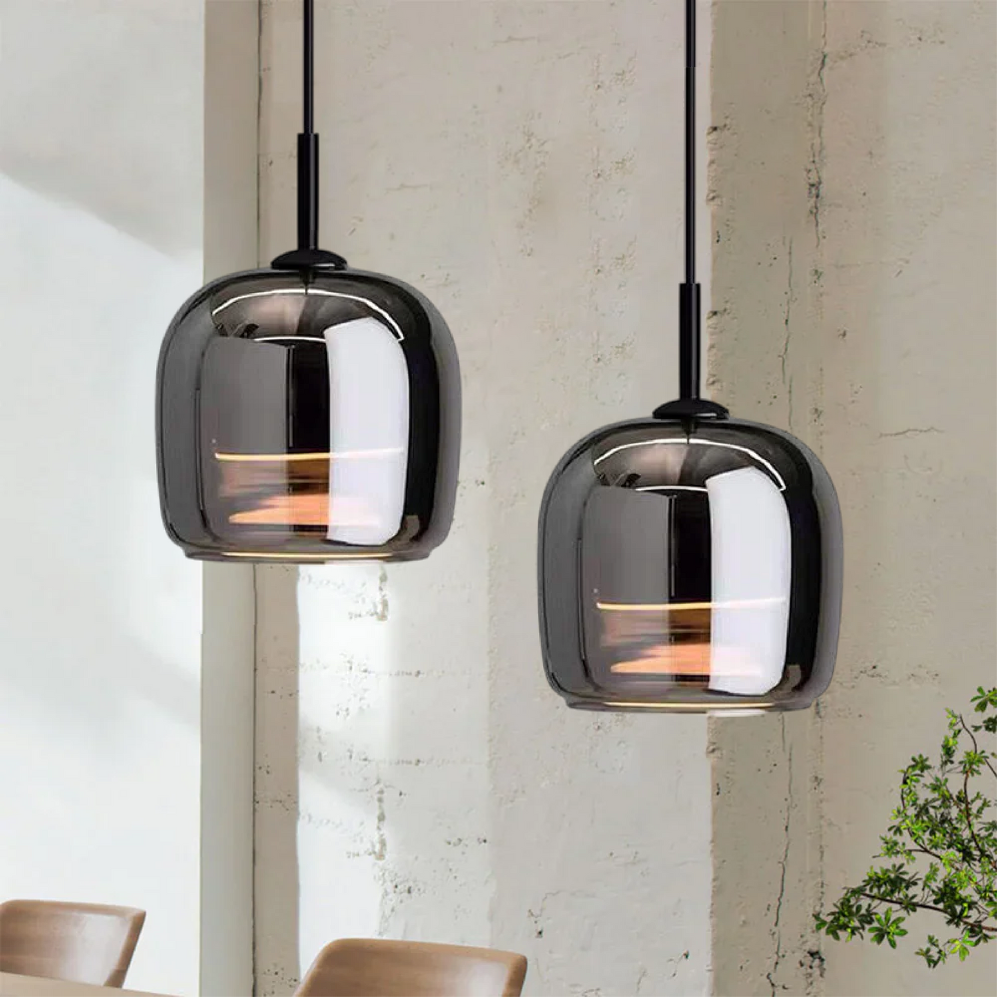 Velora – Zwarte Glas Hanglamp (Moderne Hanglamp)