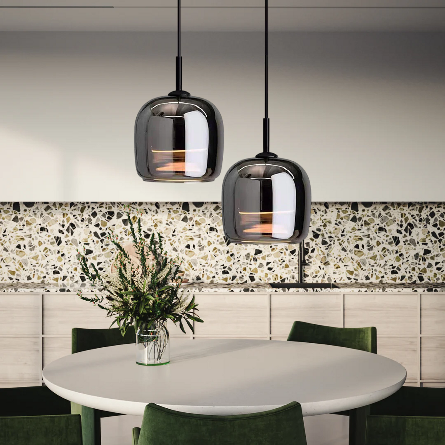 Velora – Zwarte Glas Hanglamp (Moderne Hanglamp)