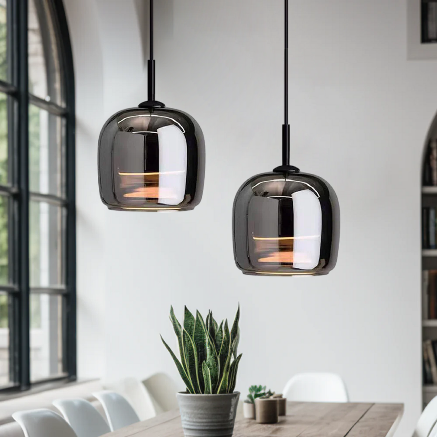 Velora – Zwarte Glas Hanglamp (Moderne Hanglamp)