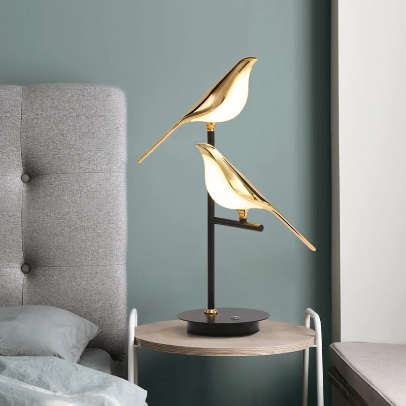 Aviora – Luxe Gouden Vogel LED Tafellamp