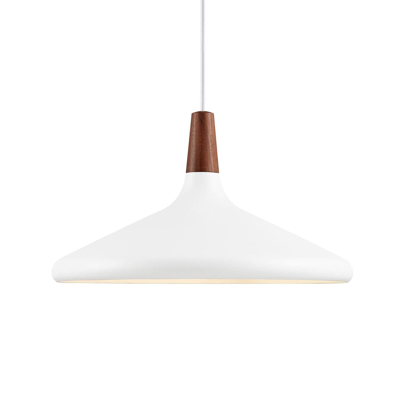 Glowbelle - Elegante Kegelvormige Hanglamp Met Geoliede Walnootstam Voor Warme Sfeer