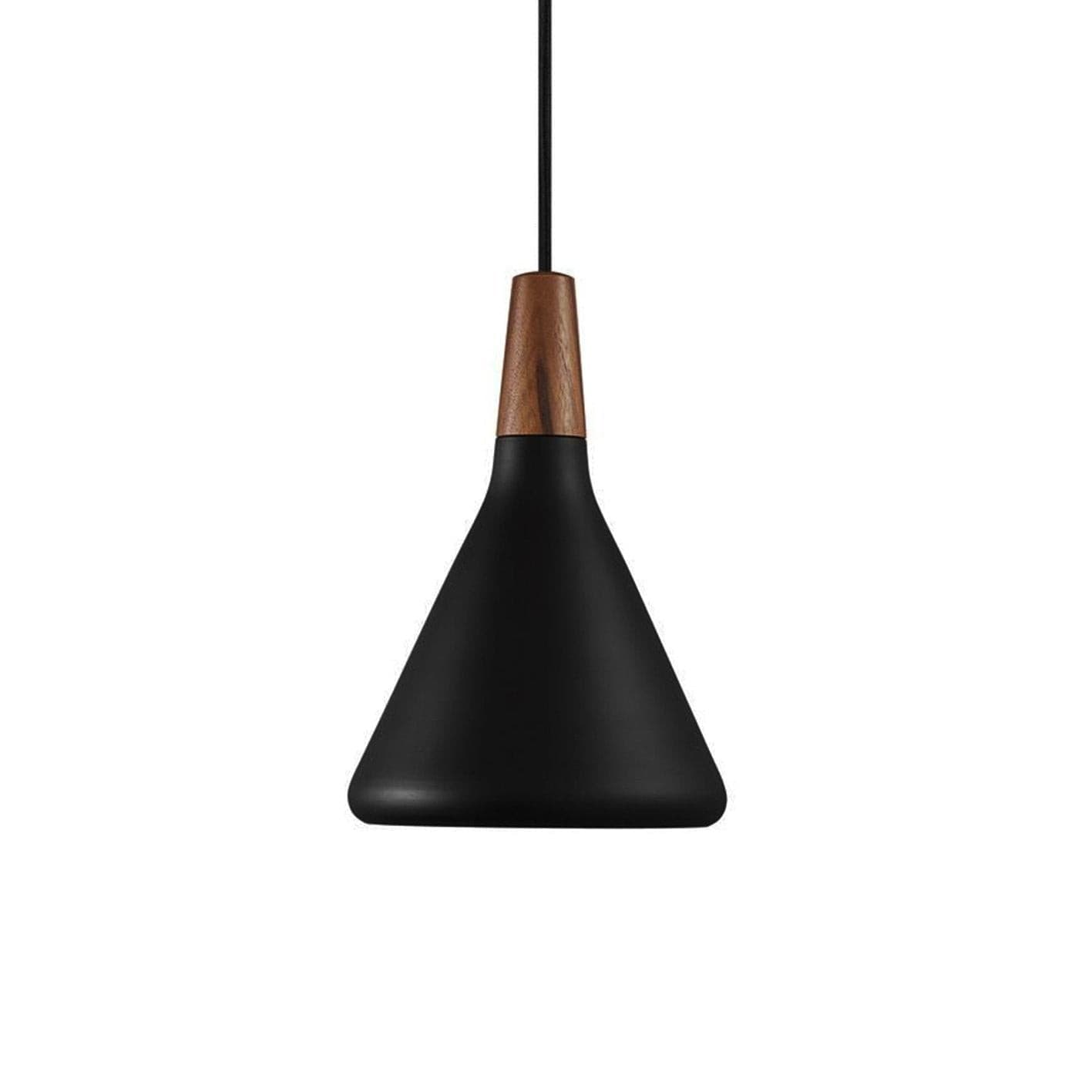 Glowbelle - Elegante Kegelvormige Hanglamp Met Geoliede Walnootstam Voor Warme Sfeer