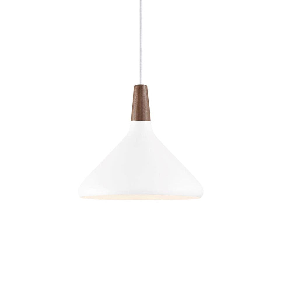 Glowbelle - Elegante Kegelvormige Hanglamp Met Geoliede Walnootstam Voor Warme Sfeer