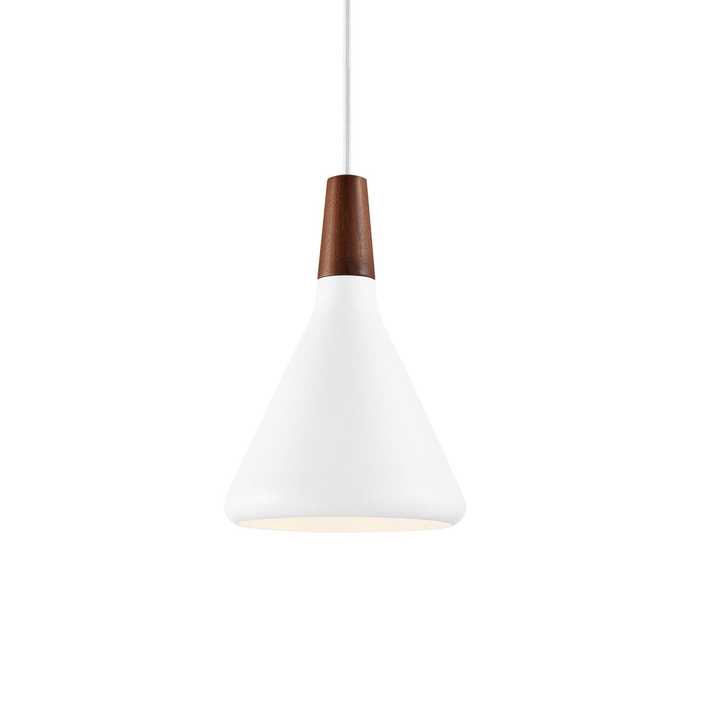Glowbelle - Elegante Kegelvormige Hanglamp Met Geoliede Walnootstam Voor Warme Sfeer