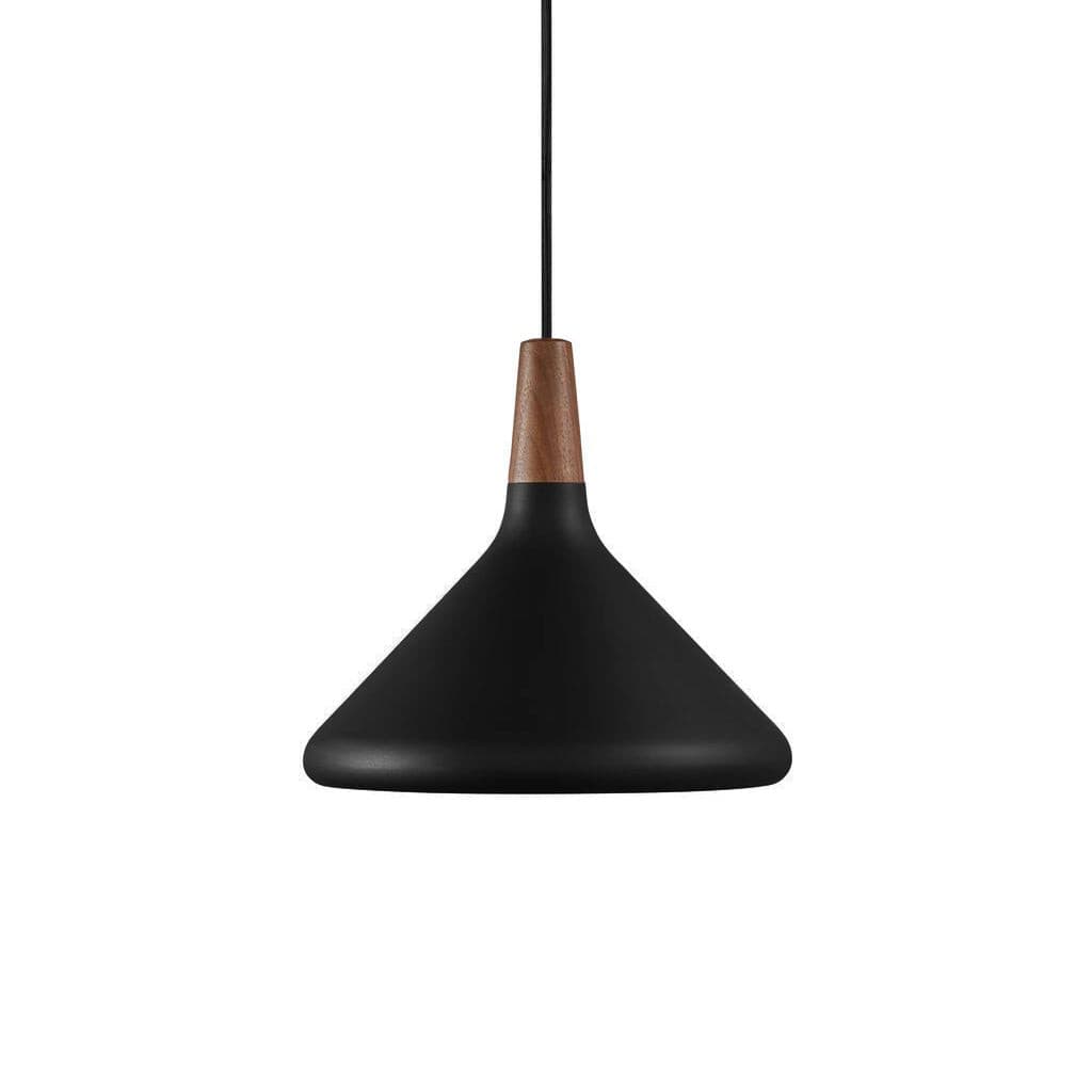 Glowbelle - Elegante Kegelvormige Hanglamp Met Geoliede Walnootstam Voor Warme Sfeer