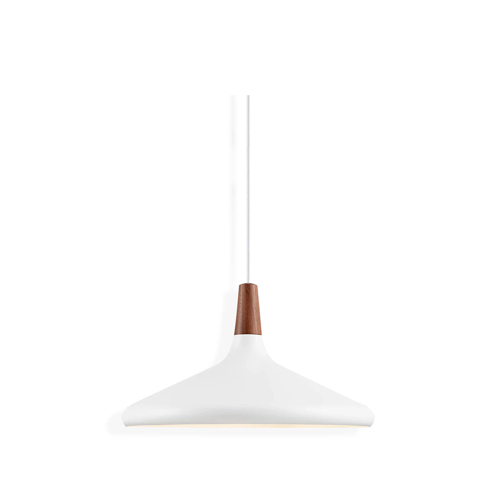 Glowbelle - Elegante Kegelvormige Hanglamp Met Geoliede Walnootstam Voor Warme Sfeer