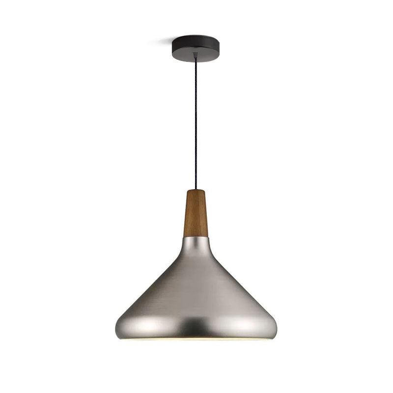 Glowbelle - Elegante Kegelvormige Hanglamp Met Geoliede Walnootstam Voor Warme Sfeer