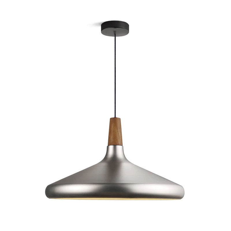 Glowbelle - Elegante Kegelvormige Hanglamp Met Geoliede Walnootstam Voor Warme Sfeer