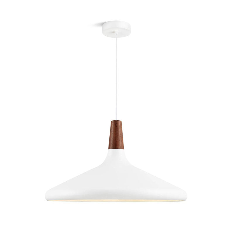 Glowbelle - Elegante Kegelvormige Hanglamp Met Geoliede Walnootstam Voor Warme Sfeer