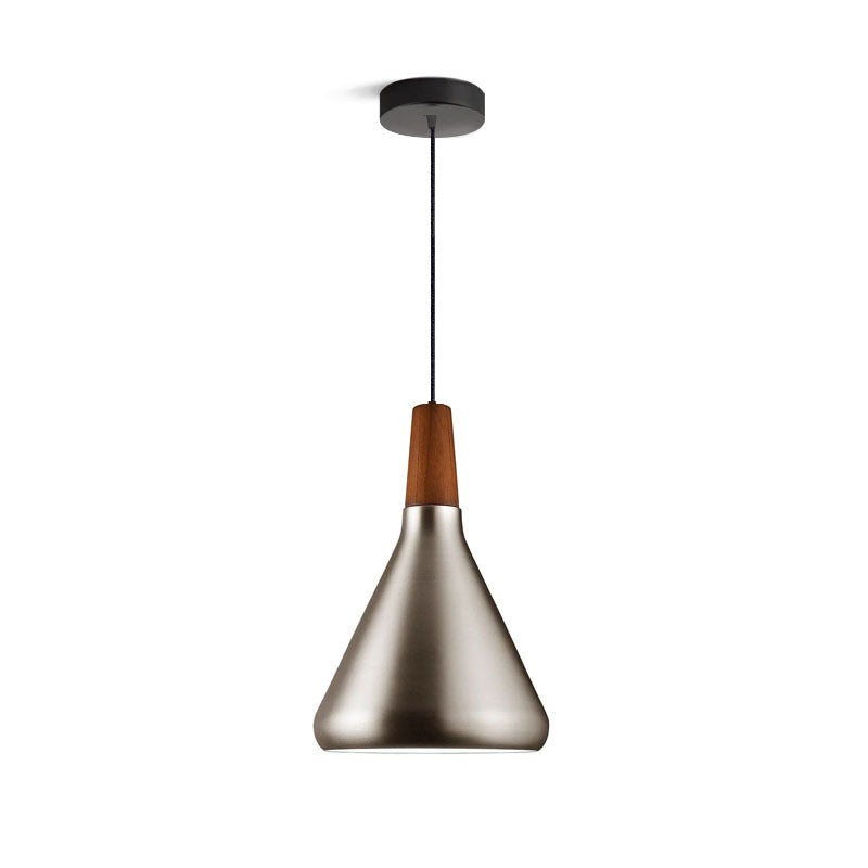 Glowbelle - Elegante Kegelvormige Hanglamp Met Geoliede Walnootstam Voor Warme Sfeer