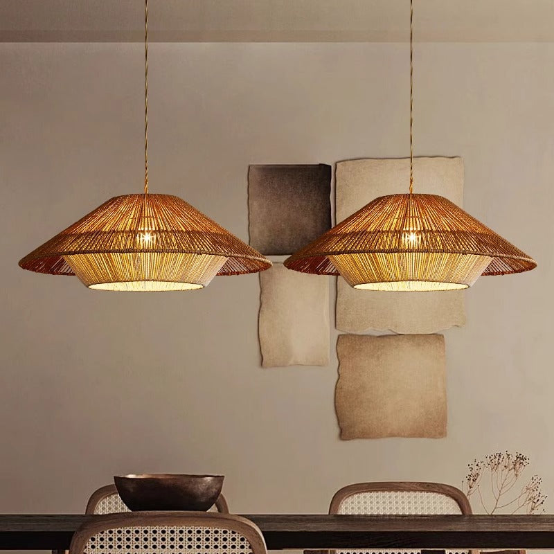 Walklux - Rustieke Charme Gevlochten Bamboe Hanglamp Met Ambachtelijk Design