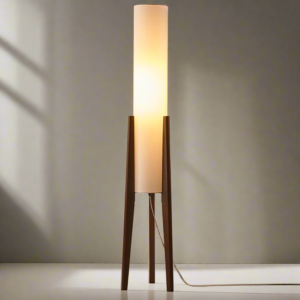 Nordic Glow – Walnoot Houten Vloerlamp