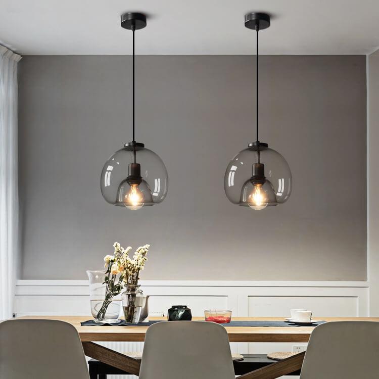 Lumea – Minimalistische Rookgrijze Glazen Koepel Hanglamp (1-Licht)