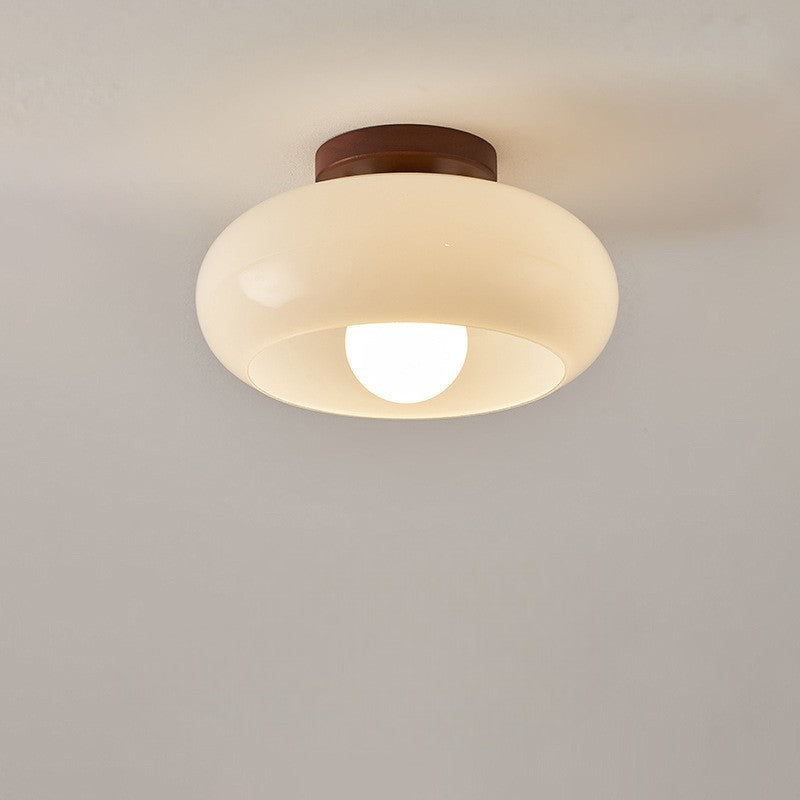 Verandae - Elegante Franse Bauhaus Crème Plafondlamp Met Minimalistisch Ontwerp