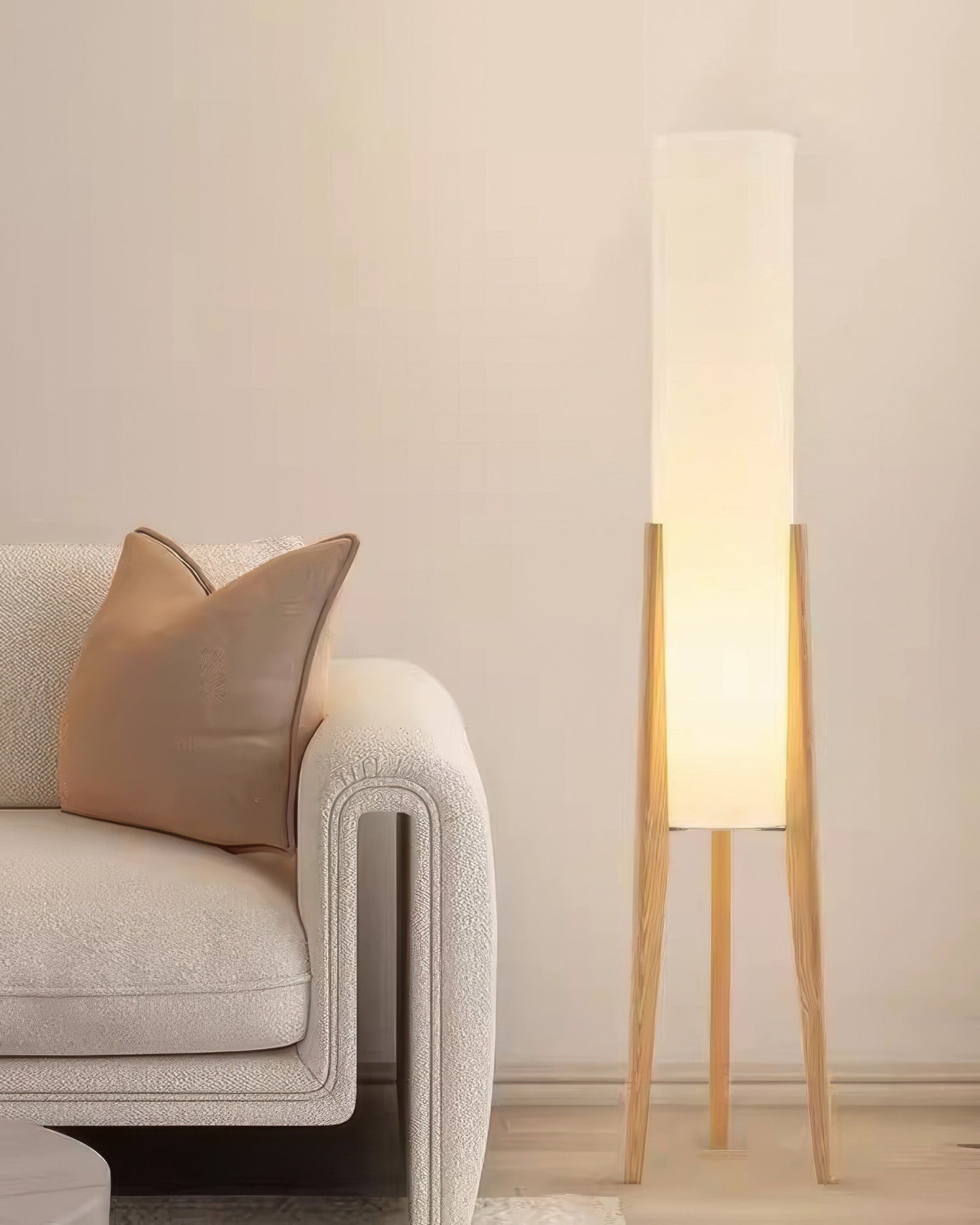 Nordic Glow – Walnoot Houten Vloerlamp