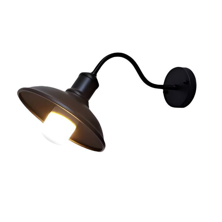 Hugbel – Industriële Gooseneck Buitenlamp