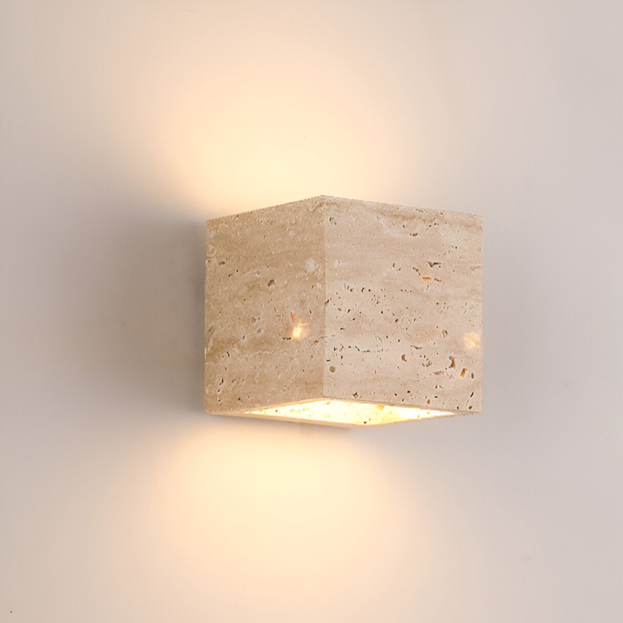 Veyra – Travertin Minimalistische Buiten LED Wandlamp