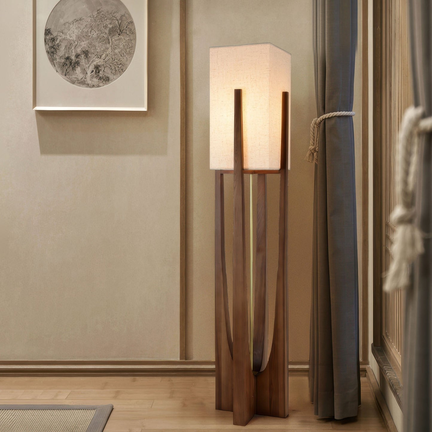 Roomisca - Eigentijdse Japanse Stijl Vloerlamp Met Wabi Sabi Charme