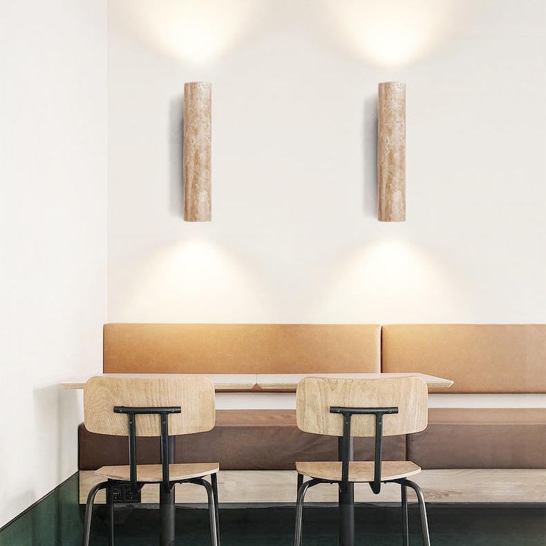 Renzo – Japandi Travertin Tube Wandlamp