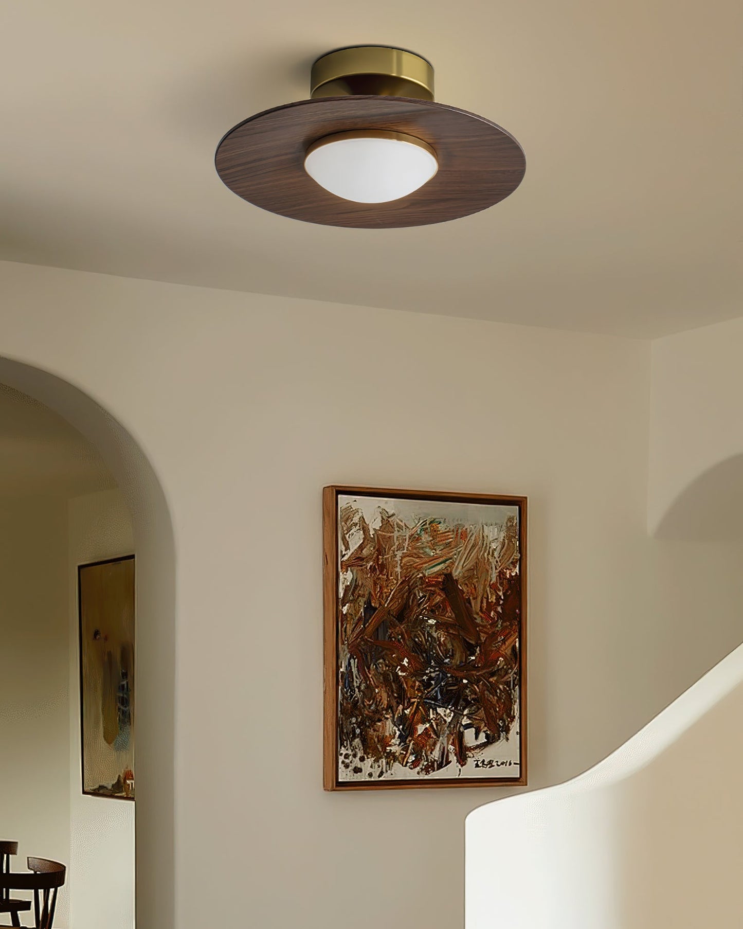 Illuvia - Strakke Plafondlamp Met Metalen Frame - Ronde Vorm