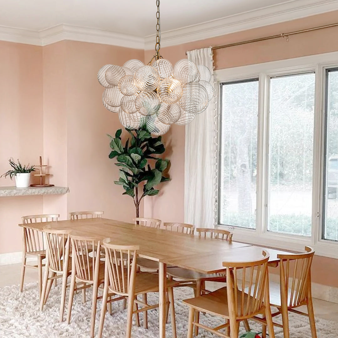 Aveline – Moderne Transparante Geribbelde Bubble Kroonluchter