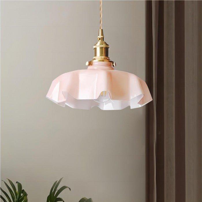 Florencia – Retro Bloemen Hanglamp van Messing en Glas
