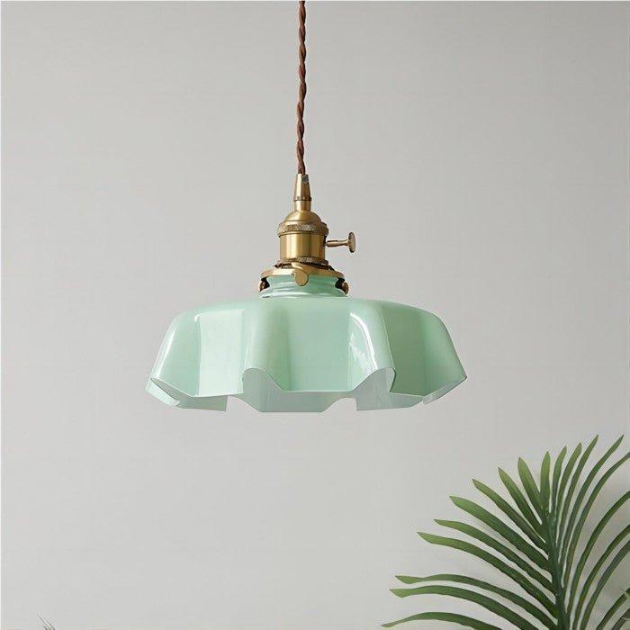 Florencia – Retro Bloemen Hanglamp van Messing en Glas