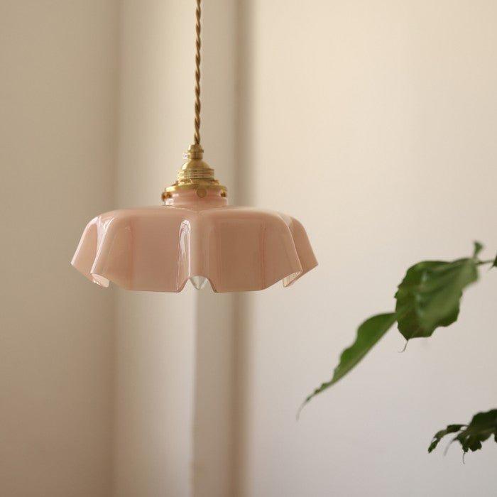 Florencia – Retro Bloemen Hanglamp van Messing en Glas