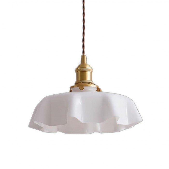 Florencia – Retro Bloemen Hanglamp van Messing en Glas