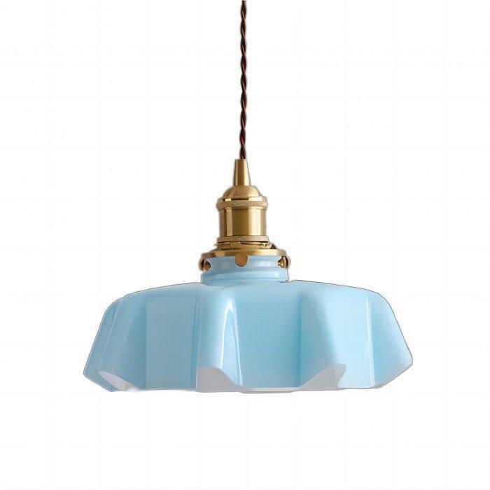 Florencia – Retro Bloemen Hanglamp van Messing en Glas