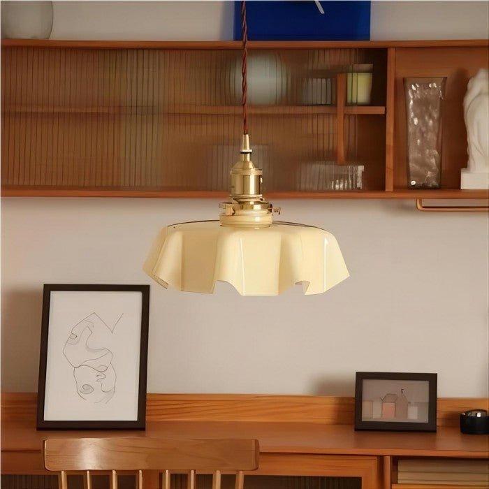 Florencia – Retro Bloemen Hanglamp van Messing en Glas