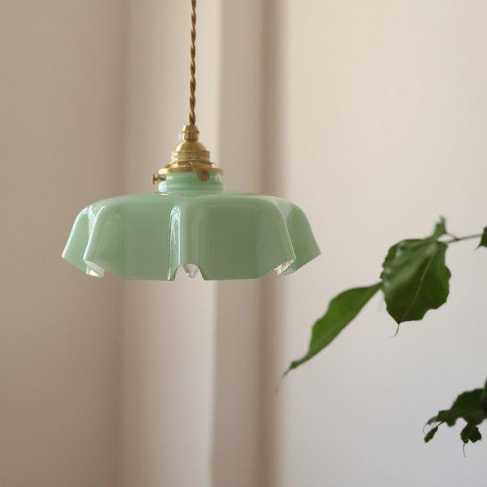 Florencia – Retro Bloemen Hanglamp van Messing en Glas