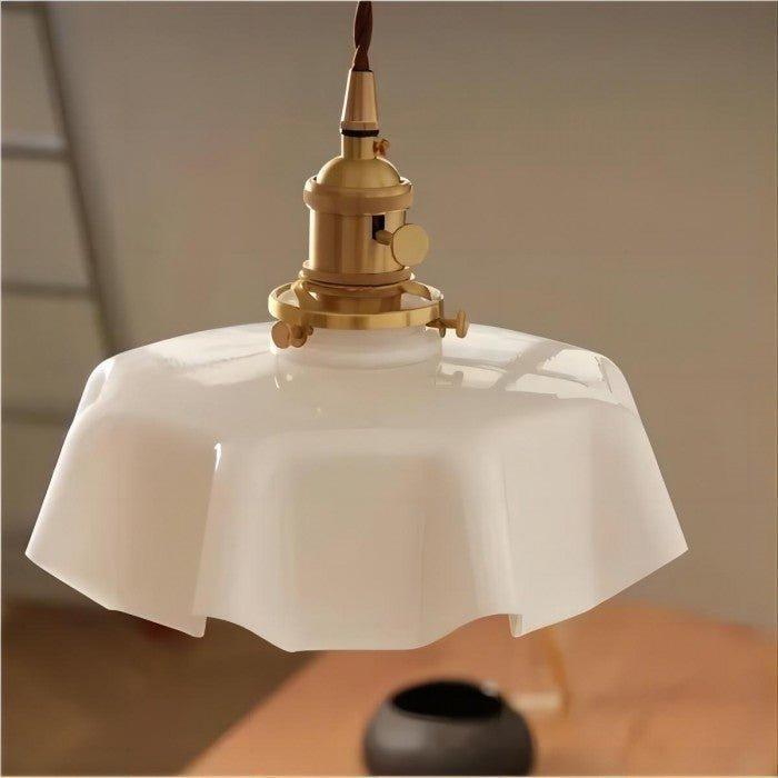 Florencia – Retro Bloemen Hanglamp van Messing en Glas