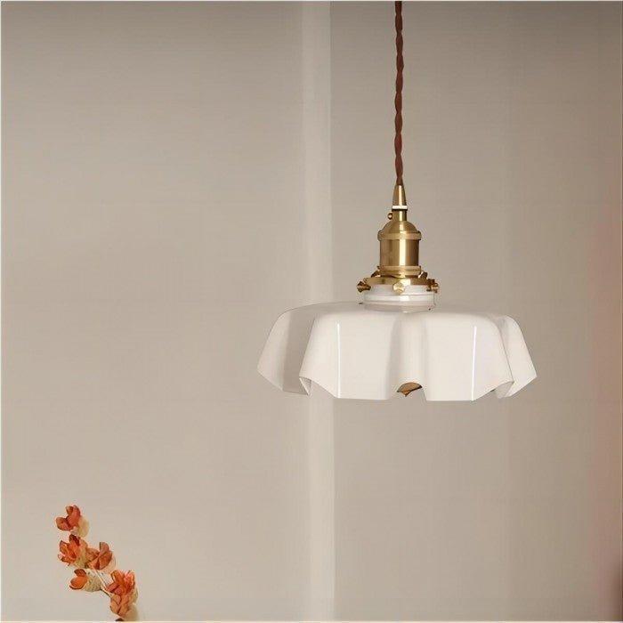 Florencia – Retro Bloemen Hanglamp van Messing en Glas