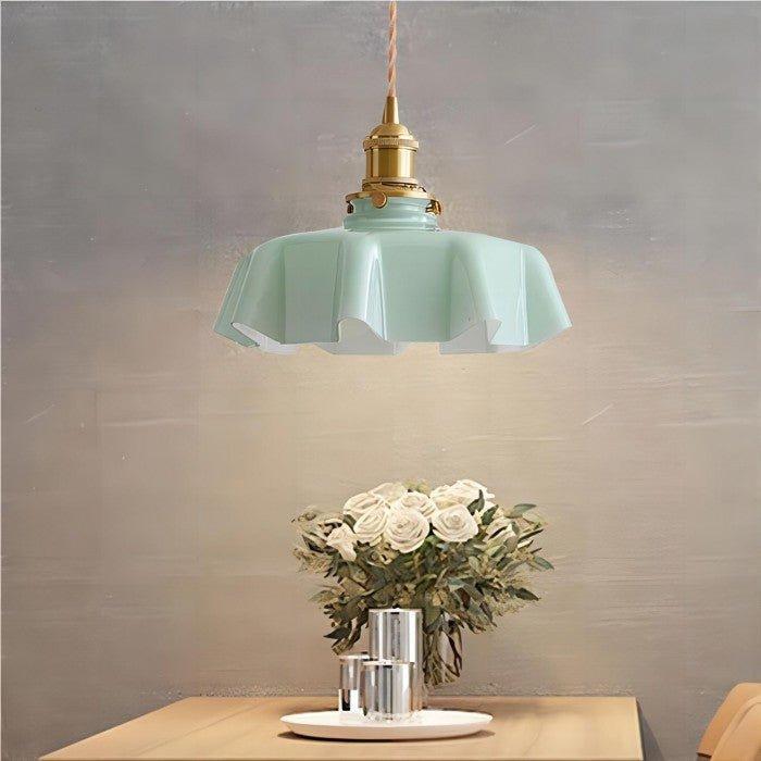 Florencia – Retro Bloemen Hanglamp van Messing en Glas