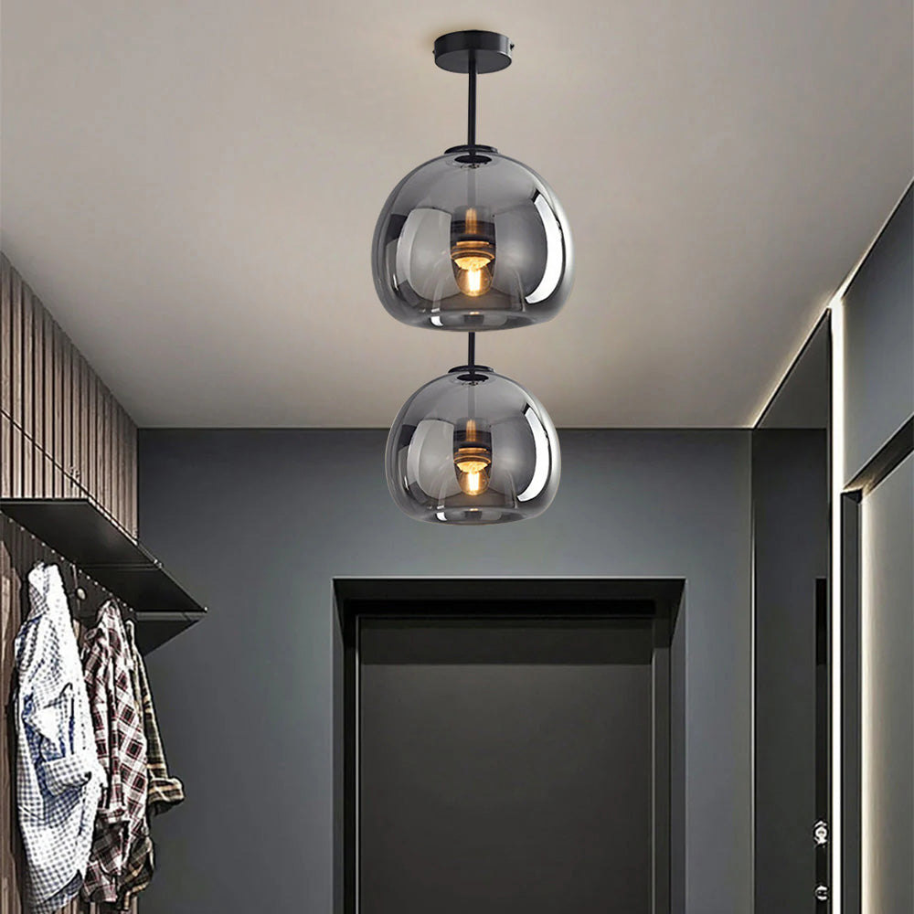Patiora - Retro Koperen Glazen Plafondlamp Met Moderne Designuitstraling