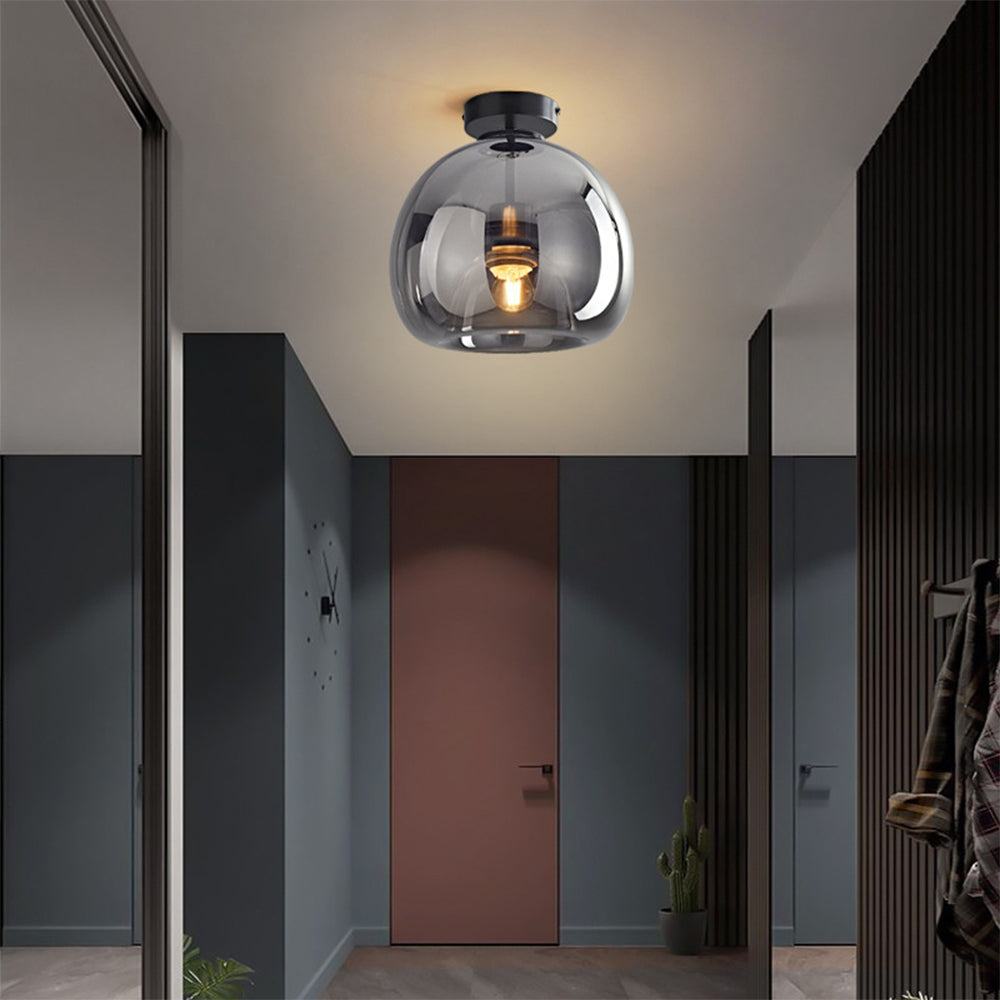 Patiora - Retro Koperen Glazen Plafondlamp Met Moderne Designuitstraling