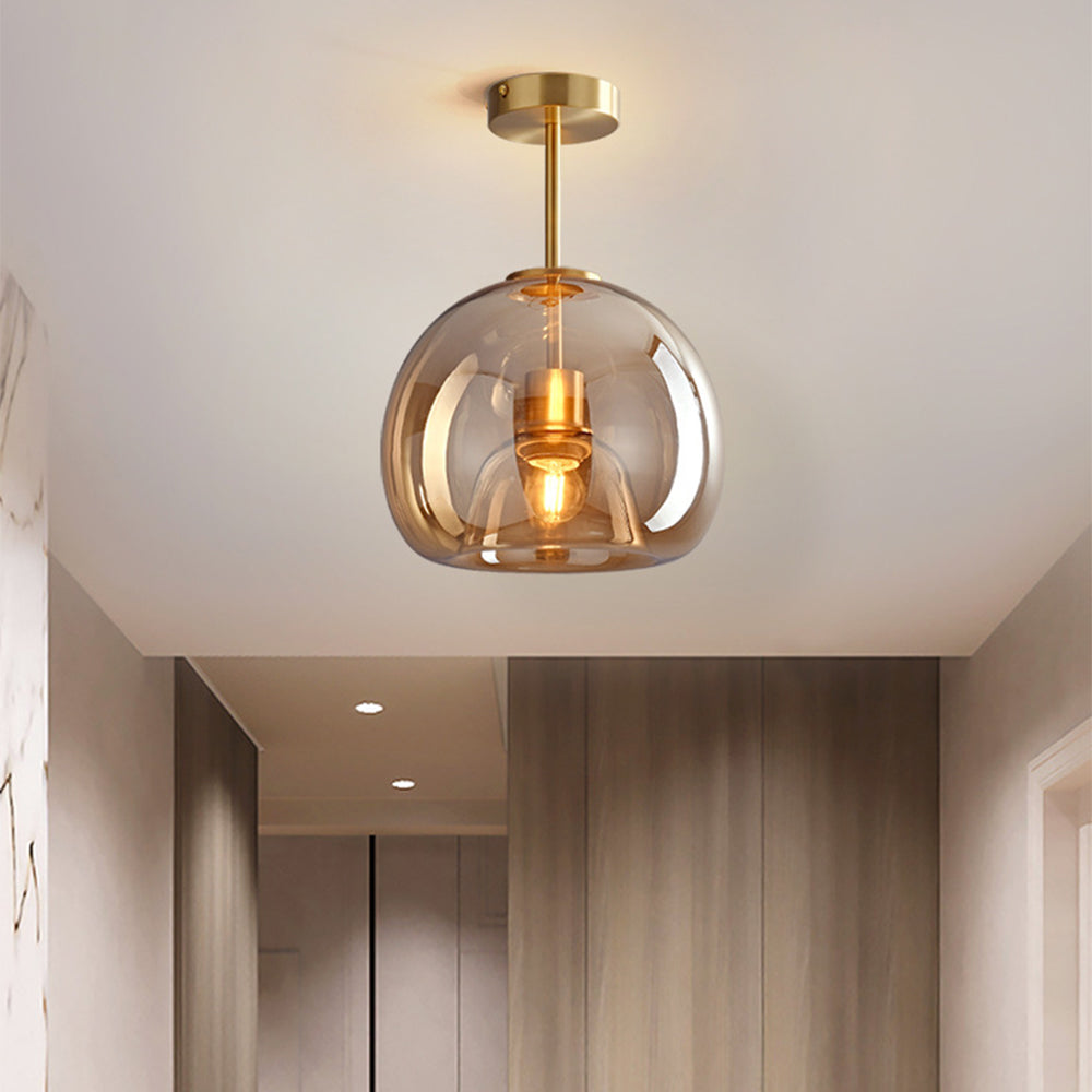 Patiora - Retro Koperen Glazen Plafondlamp Met Moderne Designuitstraling