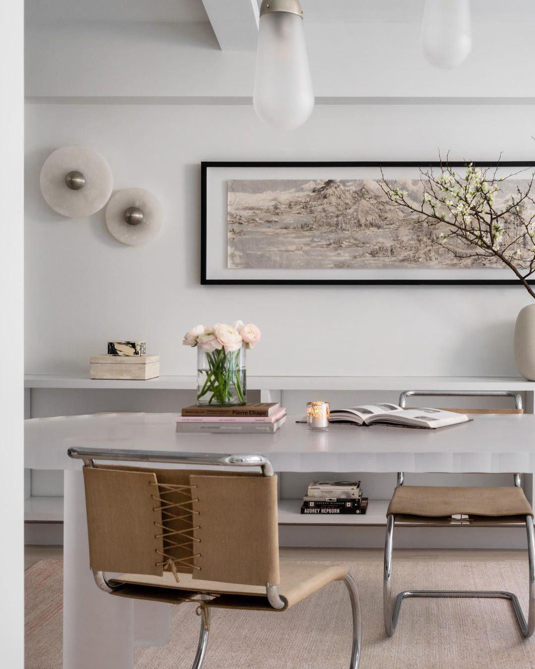 Moonlux - Minimalistische Ronde Albasten Wandlamp Voor Sfeervolle Gloed
