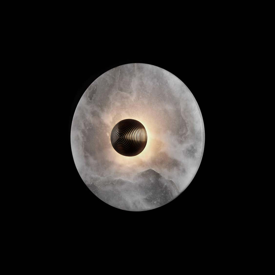 Moonlux - Minimalistische Ronde Albasten Wandlamp Voor Sfeervolle Gloed