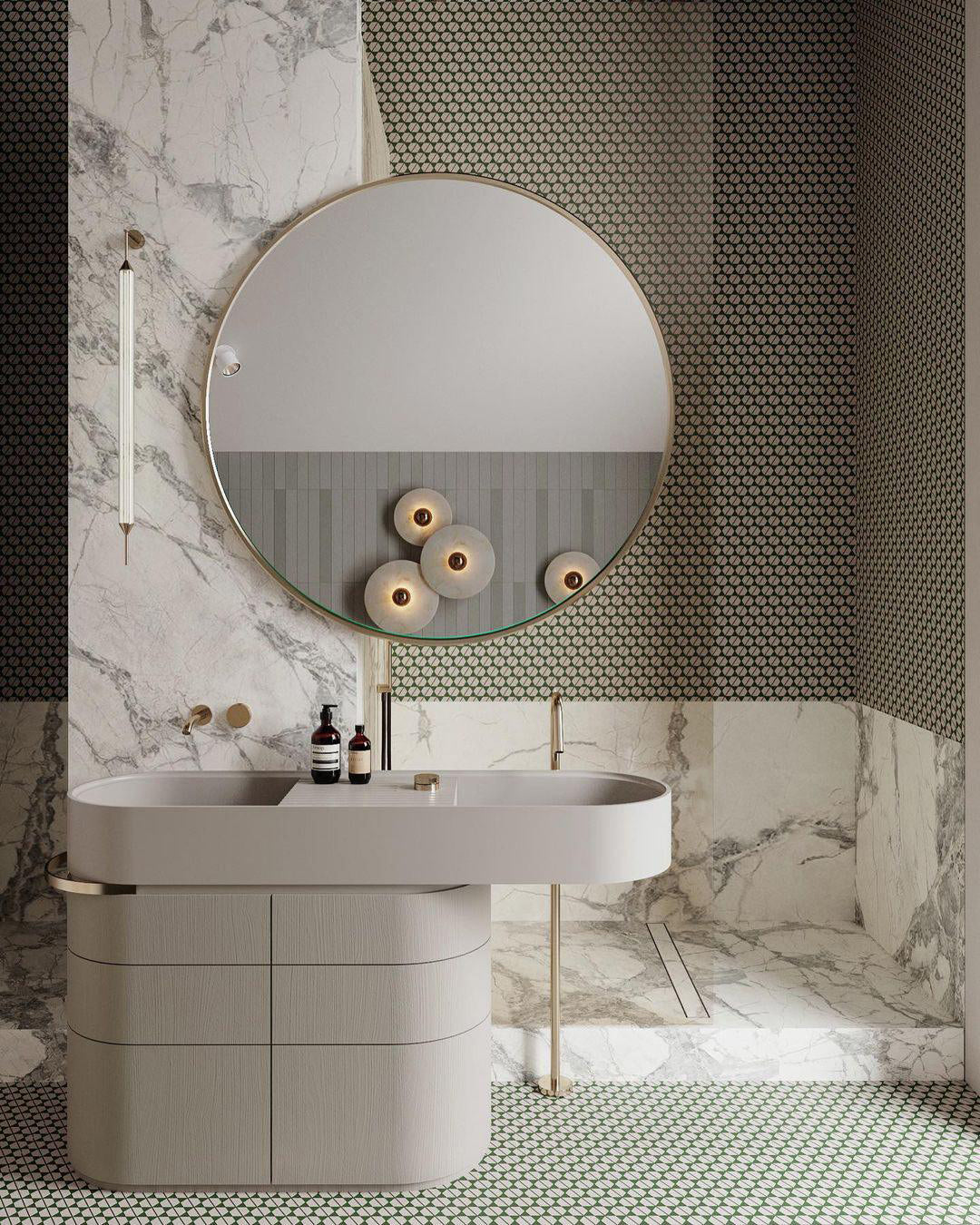 Moonlux - Minimalistische Ronde Albasten Wandlamp Voor Sfeervolle Gloed