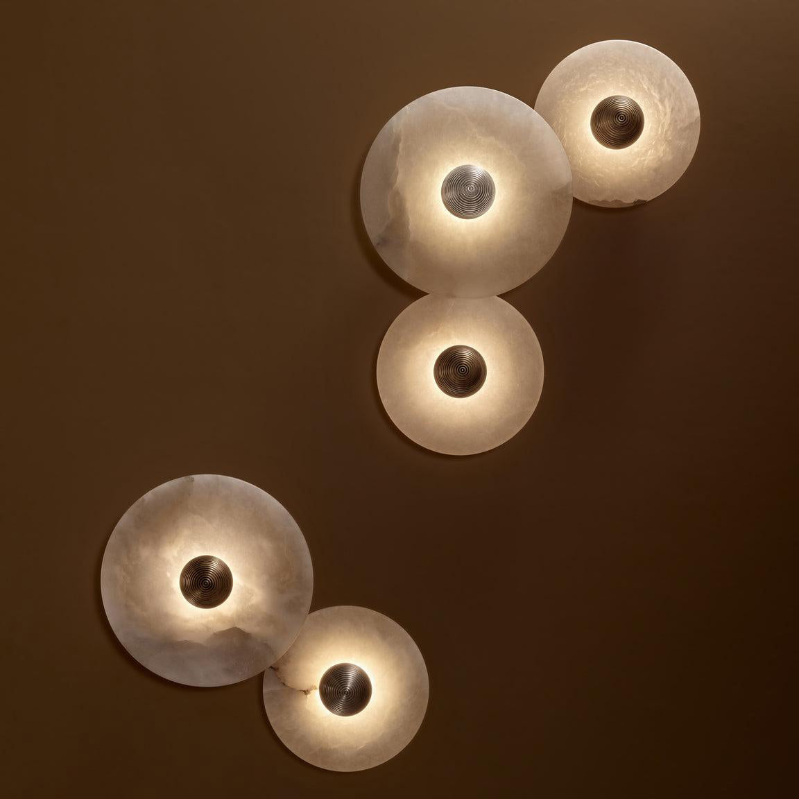 Moonlux - Minimalistische Ronde Albasten Wandlamp Voor Sfeervolle Gloed